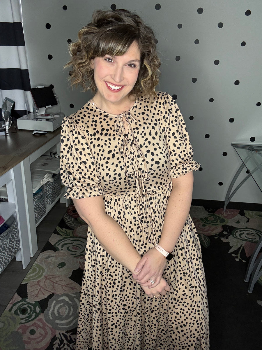 Leopard Fit & Flare Midi Dress S
