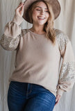 Sparkly Taupe Sweater (Plus Only)