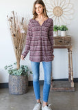 Norwegian Knit Burgundy Top