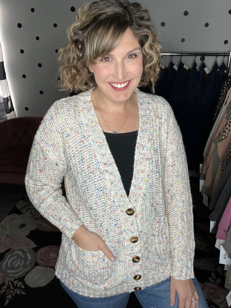 Ivory Confetti Cardigan – Hello Gorgeous Boutique by Alyssa