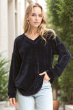 Solid Chenille V-Neck Sweater