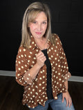 Oversized Brown Polka Dot Blouse