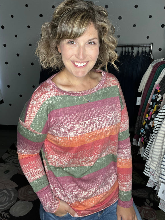 Fall Striped Long Sleeve Top