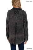 Black Cotton Gauze Button Down