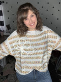 Oversized Confetti Stripe Popcorn Sweater