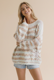 Oversized Confetti Stripe Popcorn Sweater