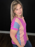 Color Block Ribbed Knit Tee
