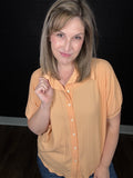 Crinkle Button Down Blouse