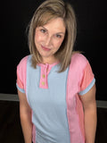 Color Block Ribbed Knit Tee