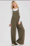 Ribbed Knit Overall Jumpsuit