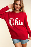 Red Script Ohio Sweater