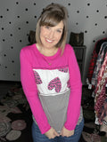 Hot Pink & Hearts Long Sleeve Tee