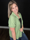 Crinkle Button Down Blouse