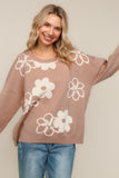 Taupe Floral Sweater