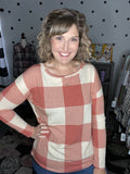 Rust & Taupe Checkered Top