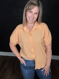 Crinkle Button Down Blouse