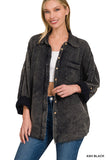 Black Cotton Gauze Button Down