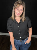 Crinkle Button Down Blouse