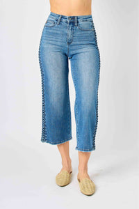 Judy Blue | Braid Detail Wide Leg Crop