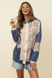 Floral Denim Oatmeal Lightweight Jacket