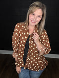 Oversized Brown Polka Dot Blouse
