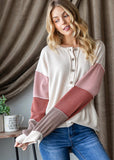 Oatmeal & Color Blocked Long Sleeve