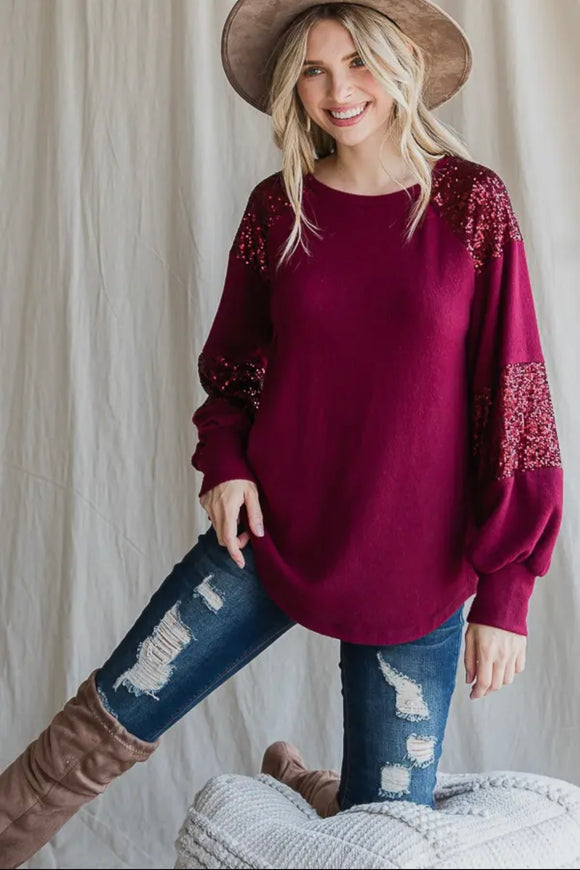 Sparkly Burgundy Sweater