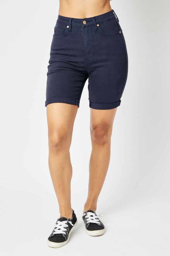 Judy Blue | Navy Garment Dyed Shorts