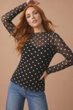 Polka Dot Mesh Tops