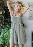 Ribbed Knit Overall Rompers