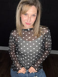 Polka Dot Mesh Tops