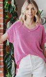 Ribbed Knit V-Neck