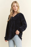 Solid Chenille V-Neck Sweater