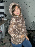 Brown Floral Hoodie