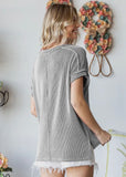 Ribbed Knit V-Neck