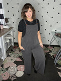 Ribbed Knit Overall Jumpsuit