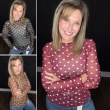 Polka Dot Mesh Tops