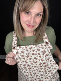 Oatmeal Floral Bib Overalls