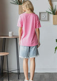 Pink Purple Color Block Tee