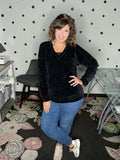 Solid Chenille V-Neck Sweater