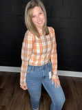 Plaid Mesh Top