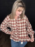 Oversized Plaid Flannel Babydoll