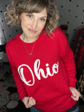 Red Script Ohio Sweater