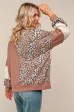 Taupe and Cream Color Block Pullover