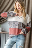 Cream Leopard Rust Ribbed Long Sleeve