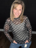 Polka Dot Mesh Tops