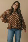 Oversized Brown Polka Dot Blouse