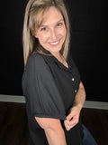 Crinkle Button Down Blouse
