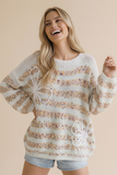 Oversized Confetti Stripe Popcorn Sweater
