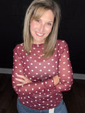 Polka Dot Mesh Tops